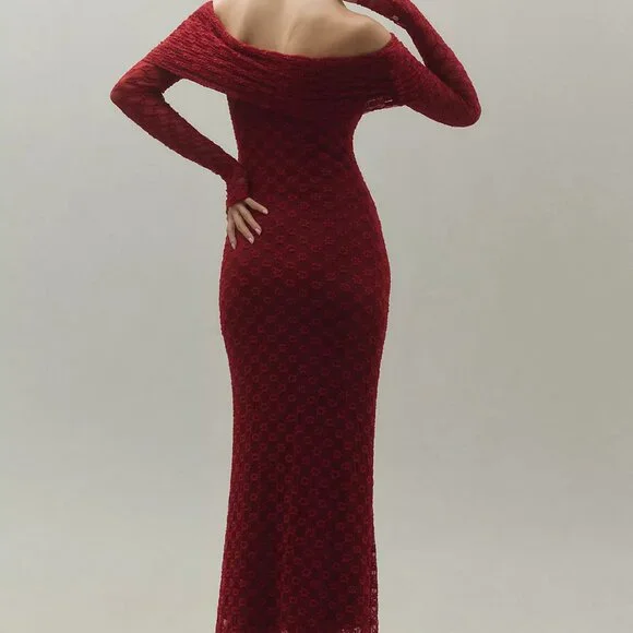 NWT Anthropologie/Bardot Adoni Ruby Red Maxi Dress - Picture 2 of 8